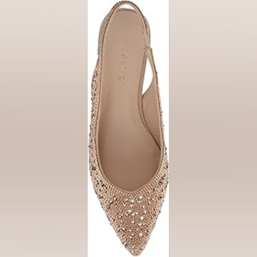 Madden Girl Women's Rose Rhinestone Pointed Toe Slingback Flats Size 7.5 - Picture 5 of 10